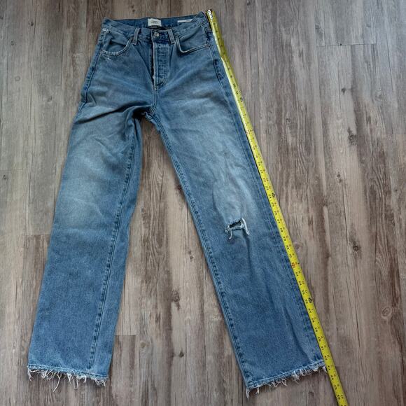 Citizens of Humanity Annina High Rise Relaxed Leg Jeans 23 Button Fly Raw Hem - Picture 8 of 11